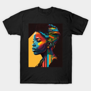 Colorful pop art style woman portrait T-Shirt